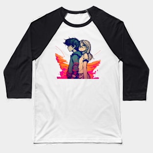 Lovley Cool Couple Colorful one Baseball T-Shirt